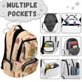 thumbnail image 4 of Yspwyqan Watermelon Capybara Kids Backpack Set for Travel, with Lunch Box Water Bottle Bag, 17 Inch Lightweight Large Capacity Bags Multi-Pocket for Back to School Hiking, 4 of 7