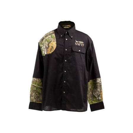 National Wild Turkey Federation Long Sleeve Hunting Shirt - Mens Black/Mossy Oa