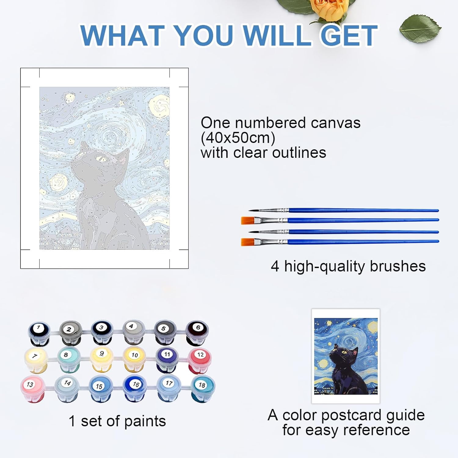 Qoosea Paint by Numbers Kit for Adults,Diamond Art Kits, Crafts DIY Paint by Numbers Kits for Beginners with Wooden Easel, Paint Brushes, Acrylic Paint Set for Home Wall Decor, 9 * 12 Inch