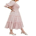 thumbnail image 3 of MesaSe Robe Midi de Plage à Volants à Manches Courtes à Imprimé Floral pour Maman et Moi Robe d'Été, 3 of 4