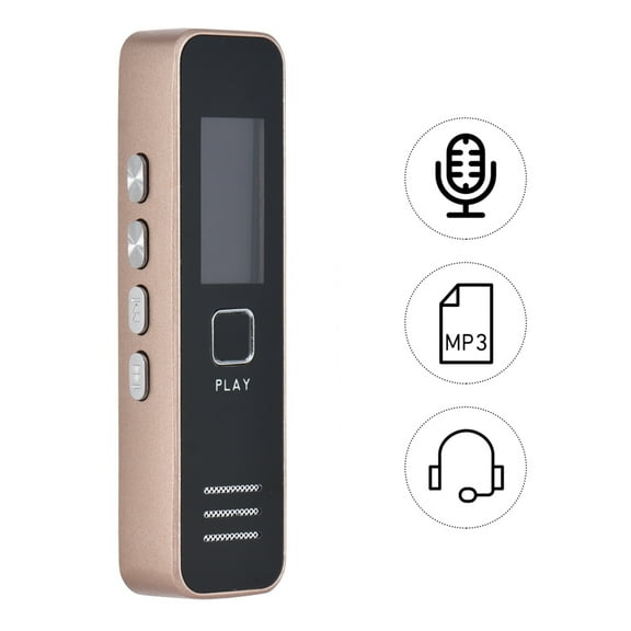 Ametoys 8GB Digital Voice Recorder with Volume Control, Gold, OS0720G