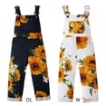 thumbnail image 3 of URMAGIC Girls Sunflower Print Overalls Jumpsuit with Pocket Suspender Pant Toddler Summer Clothes Outfit 18 Months- 6 Years, 3 of 11