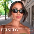 thumbnail image 2 of Gafas de Sol FEISEDY Retro Ovaladas B1171 Verde Transparente para Mujer, 2 of 7