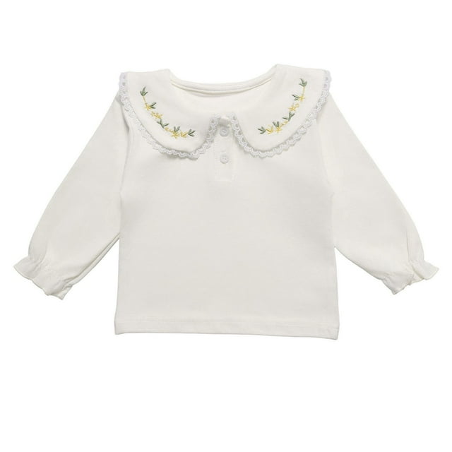 Birdeem Chandail de Base pour Enfants, Col Rond, T-Shirt Brossé pour Filles, Manches Longues, Chemisiers à Col Rond, Robe-Chemise Longue, Robe à Manches Longues