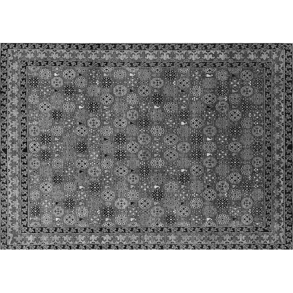 Ahgly Company Indoor Rectangle Oriental Gray Industrial Area Rugs, 2' x 3'
