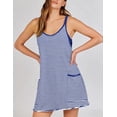 thumbnail image 4 of otnbgsr Women's Casual Summer Tennis Dress Sleeveless V Neck Athletic Mini Dress with Built-In Shorts Striped Vacation Outfit, 4 of 8
