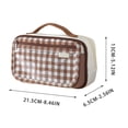 thumbnail image 2 of Hyknon Magnetic Checkered Pencil Cases, Large Pencil Case Pouch with Transparent Lid, Multi Compartments Stationery Bag with Handheld, Multi-Functional Pen Bag for Office Travel Daily, Coffee, 2 of 6