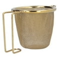 thumbnail image 3 of Filtre à Thé en Acier Inoxydable Infuseur de Thé avec Poignée pour Bureau Maison Extérieur Or, 3 of 9