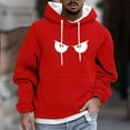 thumbnail image 2 of UVEASISHA Funny Hoodies for Men Drawstring Long Sleeve Hooded Sweatshirts Big and Tall Fashion Hipster Pullover Tops Cool Streetwear Red 3XL, 2 of 6