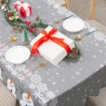 thumbnail image 3 of Christmas Table Cover Gray Snowflake Snowman Tablecloth 60 x 102 Inch Rectangle Picnic Hiking Camper Table Cloth for Xmas Winter Party Supplies Home Kitchen Table Decor, 3 of 6