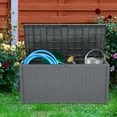 thumbnail image 2 of YeekTok 113gal 430L Outdoor Garden Plastic Storage Deck Box Chest Tools Cushions Toys Lockable Seat Waterproof, 2 of 10