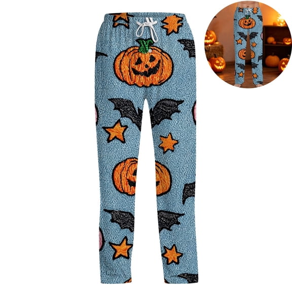 FOPSUFGWFO Pajama Pants for Men Halloween Themed Loose Fit Lightweight Lounge Sleep Pants Soft Fashion Pjs Bottoms for Daily Wear M