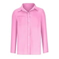 thumbnail image 3 of YUGYXL Womens Button Down Shirts Long Sleeve Dressy Casual Blouses Button Up Collared Shirts Tops with Pocket Pink S, 3 of 5