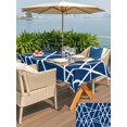 thumbnail image 5 of Outdoor Tablecloth with Umbrella Hole for Patio/Picnic/Party/Camping, Nave Blue Geometric Waterproof Table Cloth Rectangle Table Cover Washable, Abstract Stripes Modern Minimalist (60"x 84"), 5 of 8