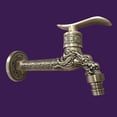 thumbnail image 2 of Outdoor Garden Faucet Bathroom Sink Tap Antique Brass Dragon Design Wall Mount Spigot Spout Tap w/Decorative Wall Flange 5.5" L x 4" H | Renovators Supply, 2 of 8
