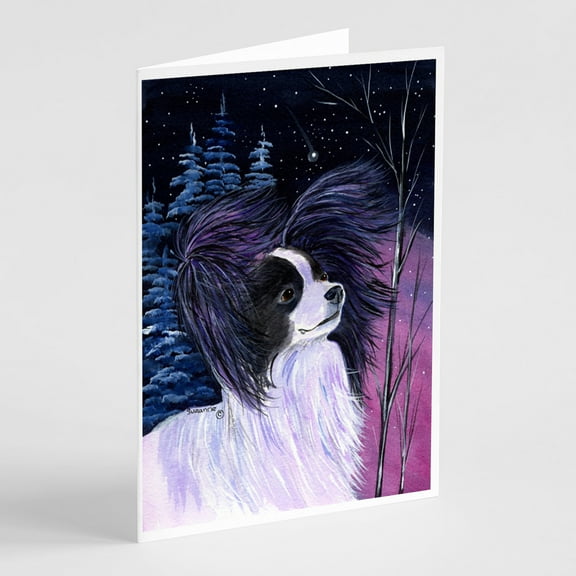 Starry Night Papillon Greeting Cards and Envelopes Pack of 8