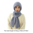 thumbnail image 3 of 2in1 Winter Warm Scarf Hat Women Knit Hooded Hat with Plush Liner Outdoor Activity Pullover Shawl Hat, 3 of 9