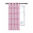 thumbnail image 7 of Pink Thermal Insulated Blackout Curtains for Bedroom 45 Length Morocco Geometric Abstract Room Darkening Curtain 1 Panel Grommet Window Curtain Drape for Living Room Nursery Room, 7 of 7