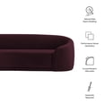 thumbnail image 3 of Contessa Curved Performance Velvet Sofa in Mulberry, 3 of 9