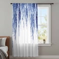 thumbnail image 4 of Navy Blue Sheer Curtains 63 Inches Long, Summer Botanical Leaves Watercolor Light Filering Curtains, Breathable Simi Curtain Privacy Drapes for Living Room Bedroom Lightweight Window Treatment, 4 of 9