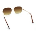 thumbnail image 7 of Womens Curved Concave Face Rectangle Oversized Metal Rim Sunglasses Gold - Brown, 7 of 7