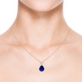 thumbnail image 5 of Angara Natural 1.75 ct Blue Sapphire V-Bale Pendant Necklace in 14K Rose Gold for Women - Pear Shape Blue Sapphire Pendant Necklace, 5 of 9