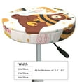 thumbnail image 4 of Balery Cute Bee Honey Jar Hive Bear Velvet Round Bar Chair Cushion Cover Adjustable, Protects From Scratches And Stains, Soft & Washable Ideal For Wooden And Metal Stools - 13 Inch, 4 of 7