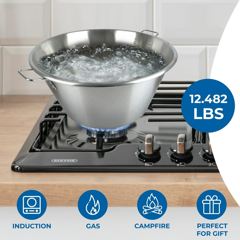 Alpine Cuisine Stainless Steel Cazo 21x12 Inch, Carnitas Wok Comal