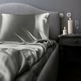 thumbnail image 2 of PiccoCasa 25 Momme Silk Pillow Cover with Envelope Closure, Dark Gray Standard(20"x26"), 2 of 8
