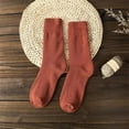 thumbnail image 2 of ManxiVoo Women Winter Thickened Thermal Socks Solid Color Mid Calf Socks Cozy Fleece Lined Footwear for Cold Weather, 2 of 3