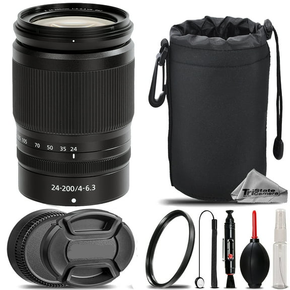 Nikon NIKKOR Z 24-200mm f/4-6.3 VR Lens   UV Filter    Hood   Lens Pouch- Basic Kit