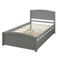 thumbnail image 4 of imerelez Twin size Platform Bed with Trundle, Gray, 4 of 9