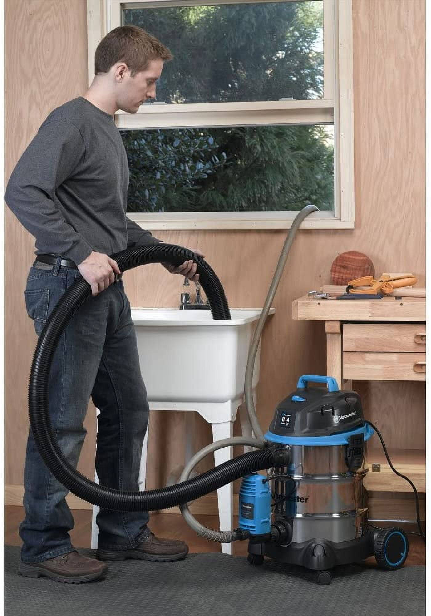 Vacmaster Wet Dry Pump Accessory with Shut Off Valve, High Impact Housing