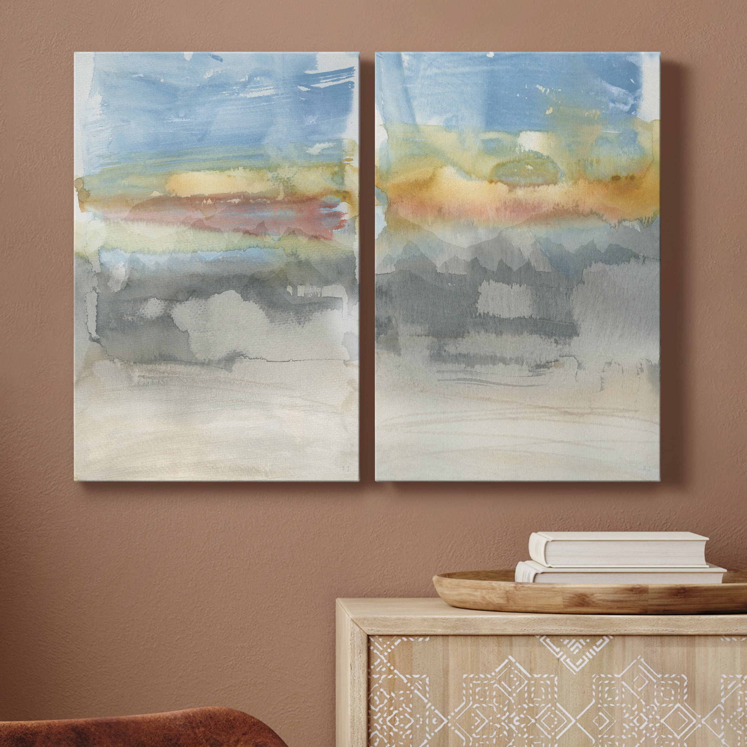 High Desert Sunset I Premium Gallery Wrapped Canvas - Ready to Hang - Set of 2 - 18 x 27 Each