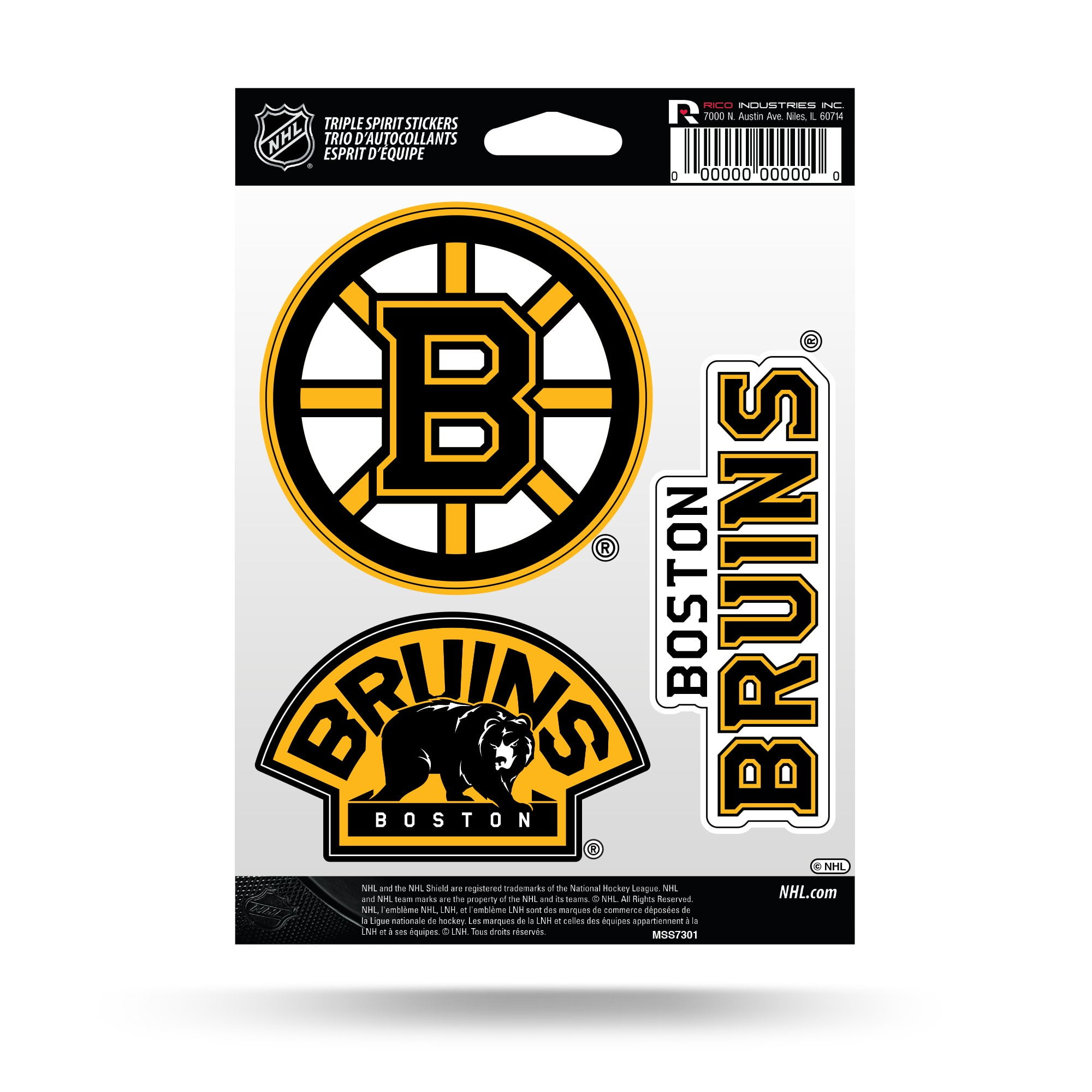 2x RICO Boston Bruins Full Color Oval Sticker Decal 4 x 6 