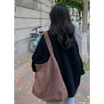 thumbnail image 3 of Lohol Large Suede Tote Bag For Women Slouchy Shoulder Bags Suede Purses Women’s Satchel Bag Work Handbag Crescent Bag Travel Winter(Coffee), 3 of 8