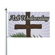 Ash Wednesday Garden Flags 3 x 5 Foot Polyester Flag Double Sided Banner with Metal Grommets for Yard Home Decoration Patriotic Sports Events Parades