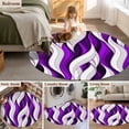 thumbnail image 5 of Round Rug 4Ft Washable Non-Slip, Purple White Moire Circle Area Rugs for Living Room Bedroom, Modern Abstract Art Indoor Floor Mats Carpet Runner for Home Decor Aesthetic, 5 of 8