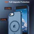 thumbnail image 4 of AMAGA for iPhone SE Case 2022 (3rd)/2020 (2nd), iPhone 8 / 7 Case [Compatible with Magsafe] Translucent Matte Magnetic Phone Cover, Military Grade Drop Protection Shockproof Phone Cover, Deep Blue, 4 of 7