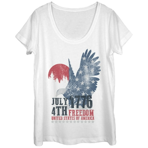 Women's Lost Gods Fourth of July  177Freedom  Scoop Neck White 2X Large