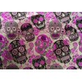thumbnail image 4 of oneOone Cotton Silk Fuschia Pink Fabric Floral & Skull Fabric For Sewing Printed Craft Fabric By The Yard 42 Inch Wide, 4 of 4