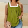 thumbnail image 2 of Posijego Womens Plus Size Tank Tops Loose Square Neck Pleated Front Sleeveless Top Summer Casual Shirts, 2 of 5
