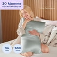 thumbnail image 6 of Luxurious 30 Momme  Mulberry Silk Pillowcase (50x70cm) - 6A Grade Charmeuse Weave, Oeko-TEX(R) Certified - Frizz-Free Hair & Wrinkle-Free  (Glacial Green), 6 of 6