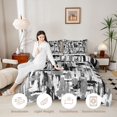thumbnail image 4 of Manfei Abstract Watercolor Brushstroke Full Size Comforter Sets, Black White Gray Ombre Bedding Comforter Set, Black Reversible 3pcs, 1 Comforter and 2 Pillowcases, 4 of 6