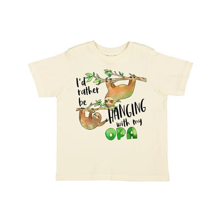 

Inktastic Id Rather Be Hanging with My Opa- Cute Sloths Gift Toddler Boy or Toddler Girl T-Shirt