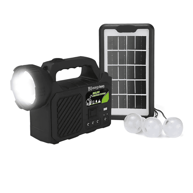 Cargador Portátil Bloosom Luz Solar Banco De Energía De Emergencia Negro