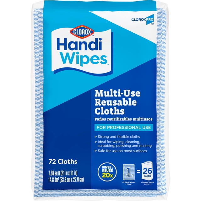 CloroxPro Clorox Handi Wipes Multi Use Reusable Cloths, 72 Count