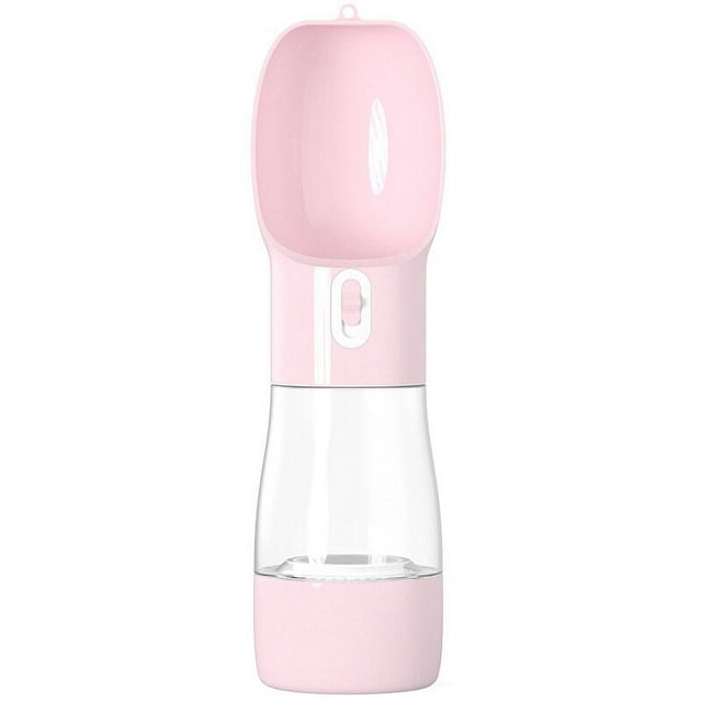 Botella de agua para perros para caminar, dispensador de agua de viaje para perros multifuncional y portátil con contenedor de comida, combinación de diseño desmontable