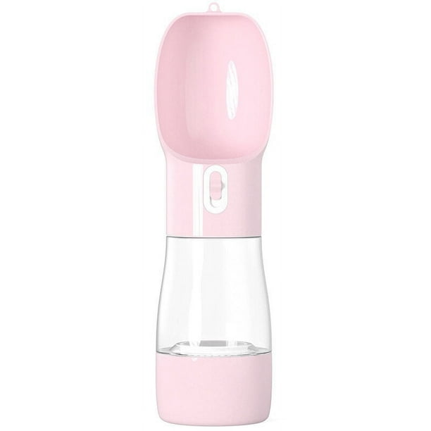 Botella de agua para perros para caminar, dispensador de agua de viaje para perros multifuncional y portátil con contenedor de comida, combinación de diseño desmontable
