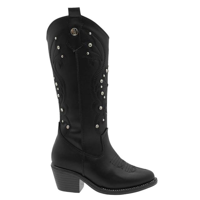 Bota Vaquera Para Niña Wildcat® Color Negro Tacon Ancho negro 20